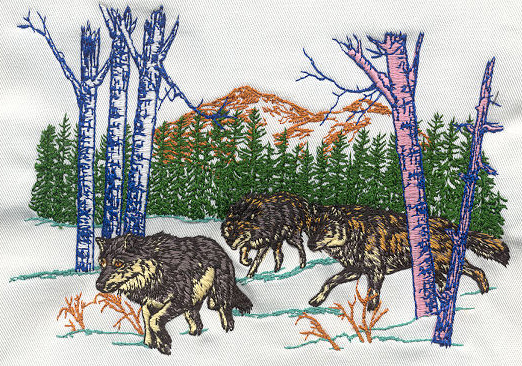 embroidery digitizing wolf design